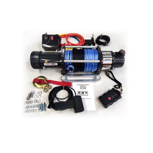 Лебедка EWD12000A-SR-12V автомобильная двухскоростная 12В 12000 Lbs (5443 кг) синтетический трос 25,5 м